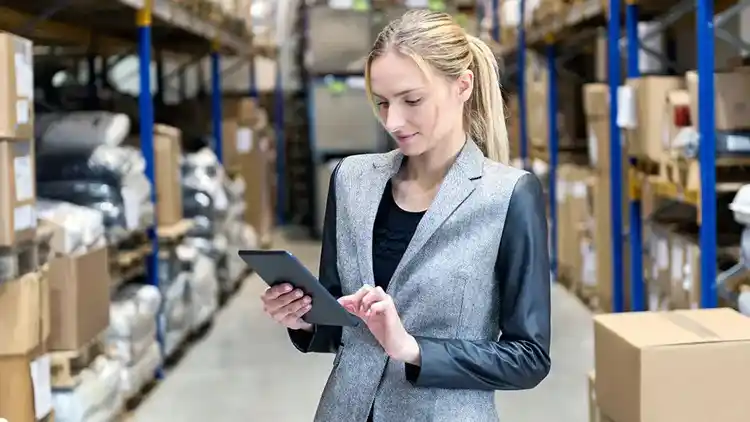 Woman looking at ipad