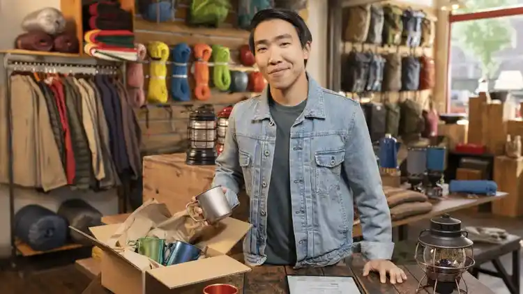 Man in retail store